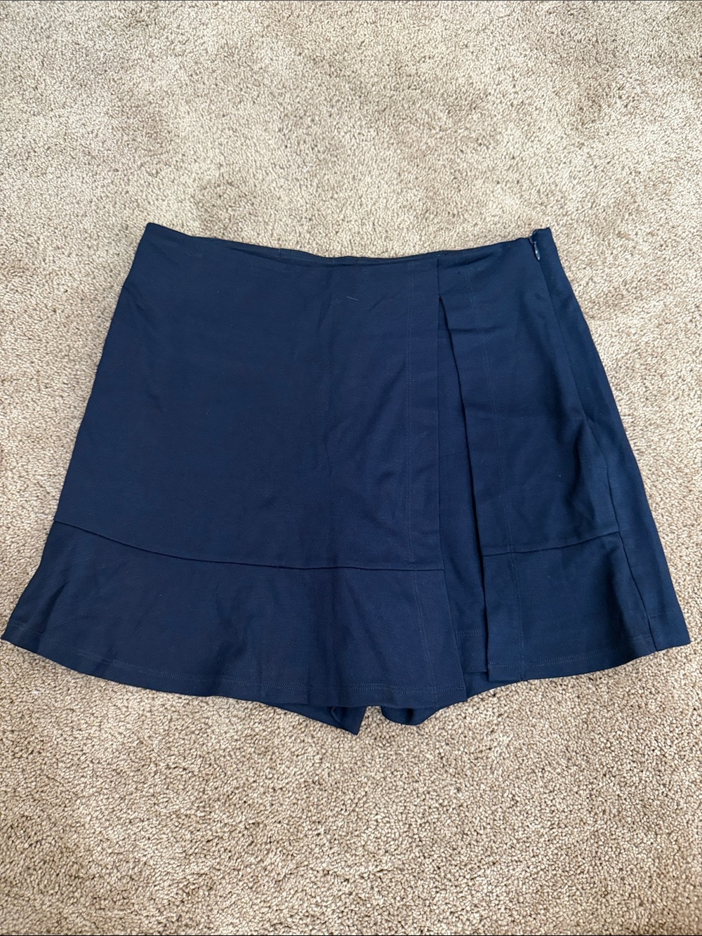CAbi Navy Wrap-Front Skort